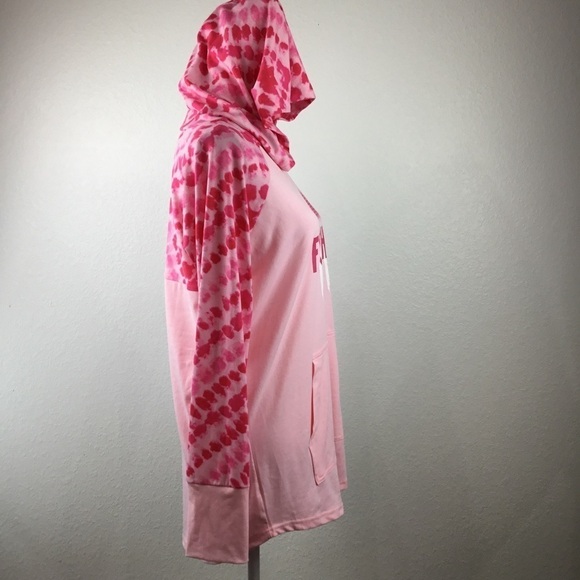 LULAROE NWT Fight Pink Hooded Pullover Long Sleeve Top Size Medium - Picture 5 of 8